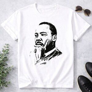 MLK Martin Luther King Jr. Civil Rights Portrait White Graphic Tee